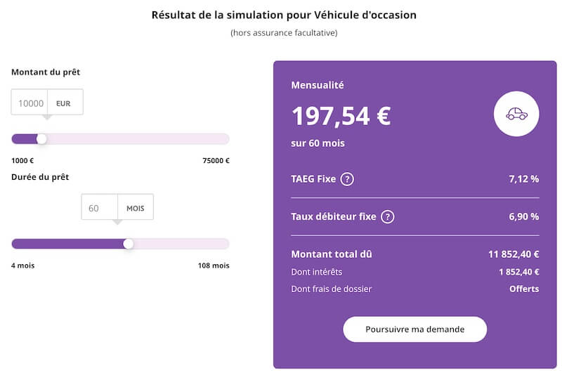 Simulateur de crédit auto BNP Paribas